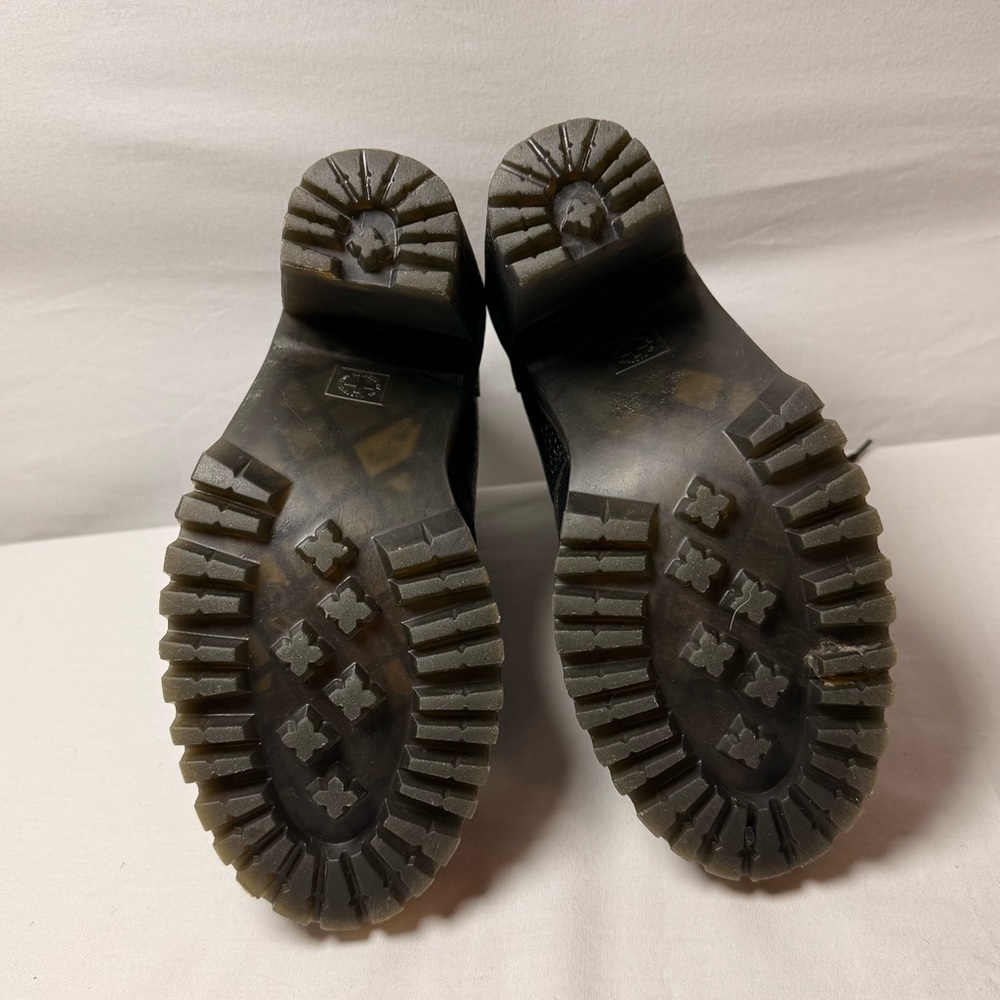 Dr Martens Women Persephone FL 6 Eye Blk Pebbled Leather Ankle Heeled Boots Sz 5 - Picture 6 of 14